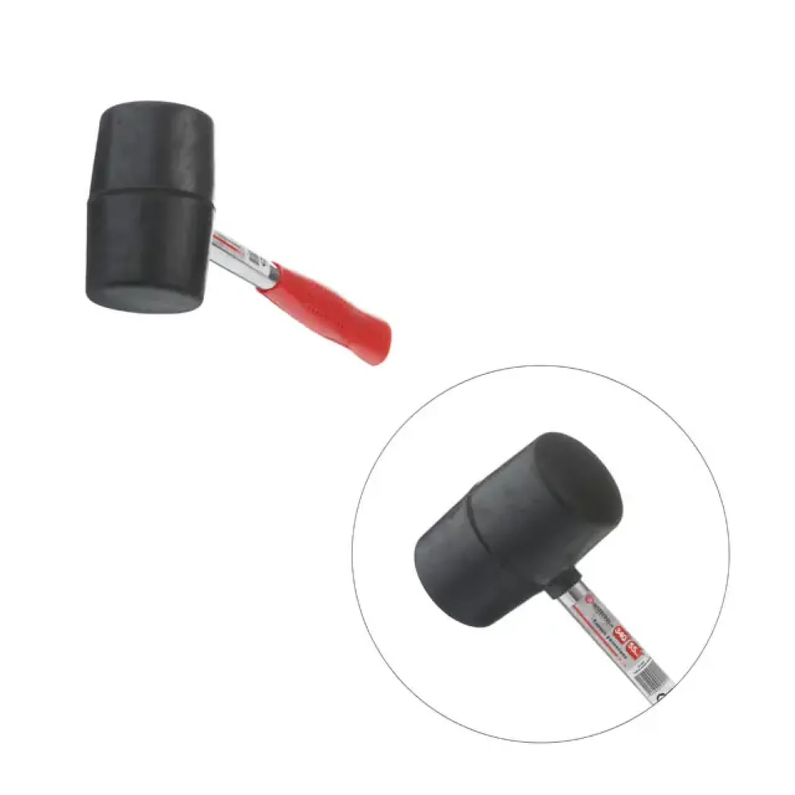 Киянка гумова, 340 г, 55 мм, чорна гума, металева ручка INTERTOOL (HT-0229) UA