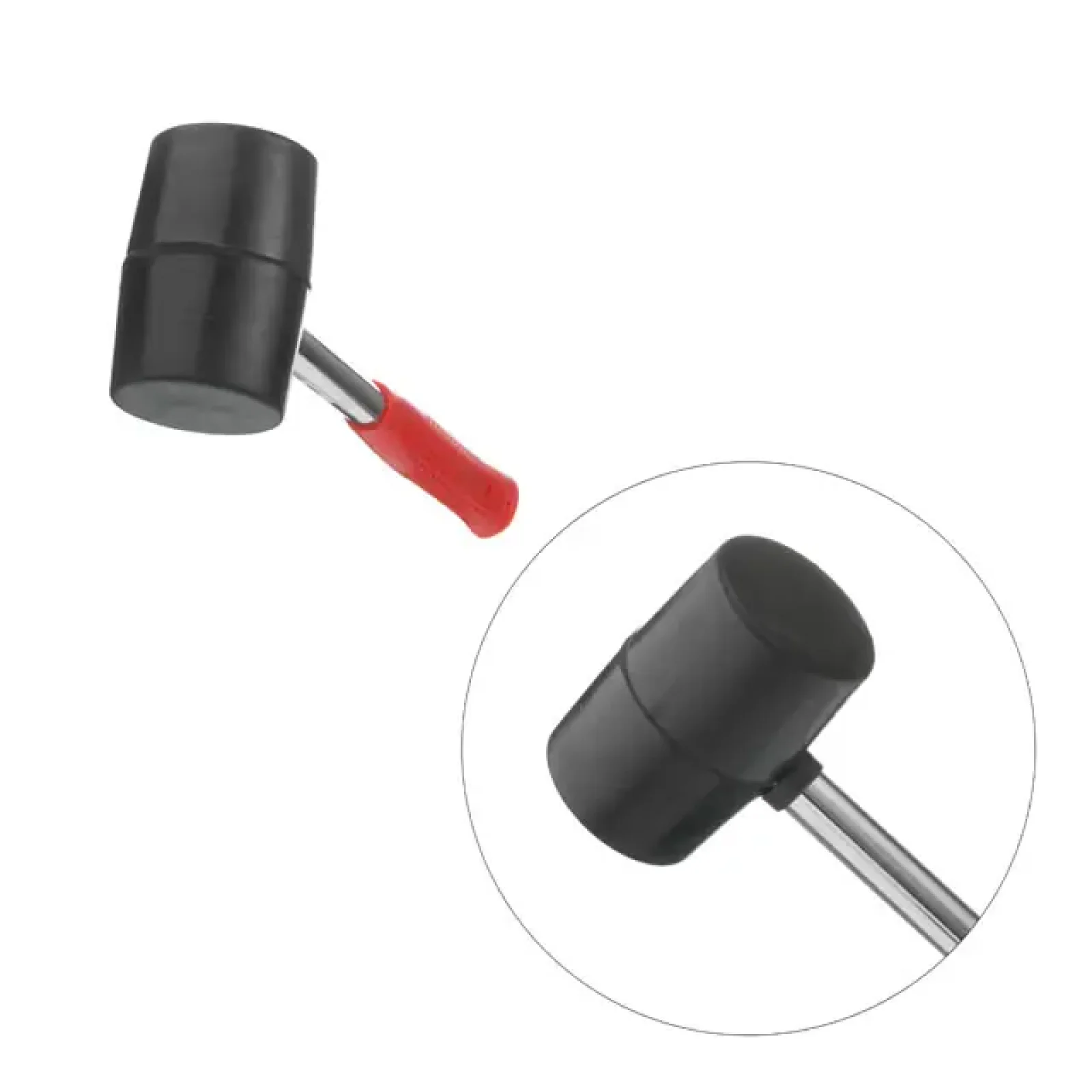 Киянка гумова, 450 г, 60 мм, чорна гума, металева ручка INTERTOOL (HT-0231) UA