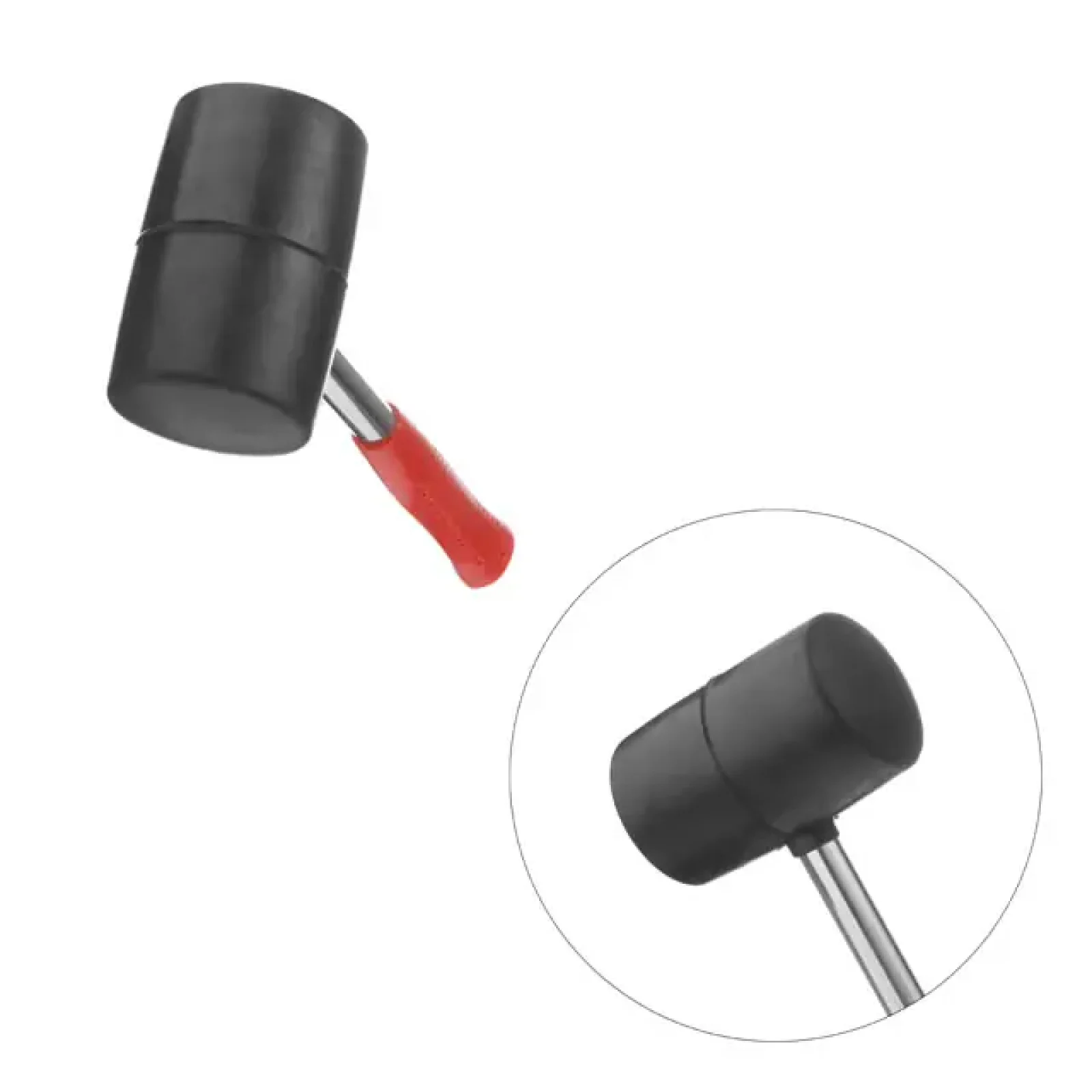 Киянка гумова, 680 г, 75 мм, чорна гума, металева ручка INTERTOOL (HT-0232) UA