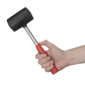 Киянка гумова, 680 г, 75 мм, чорна гума, металева ручка INTERTOOL (HT-0232) UA