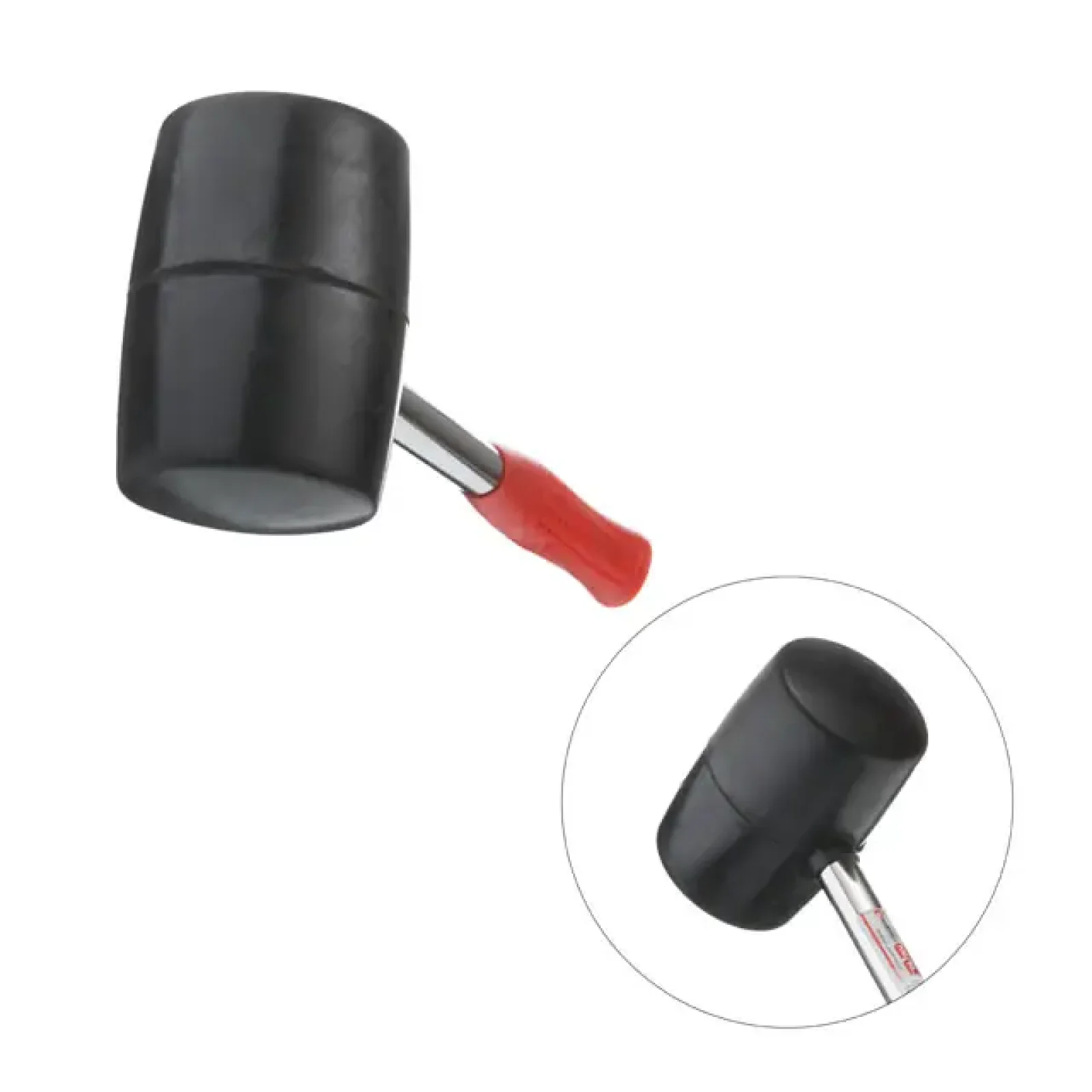 Киянка гумова, 900 г, 80 мм, чорна гума, металева ручка INTERTOOL (HT-0233) UA