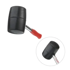 Киянка гумова, 900 г, 80 мм, чорна гума, металева ручка INTERTOOL (HT-0233) UA