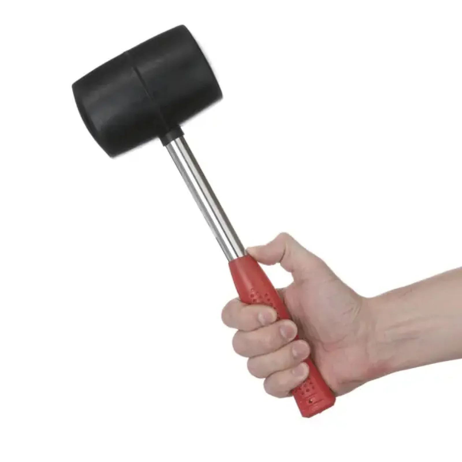 Киянка гумова, 900 г, 80 мм, чорна гума, металева ручка INTERTOOL (HT-0233) UA