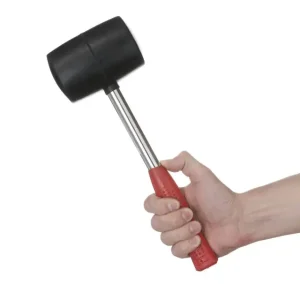 Киянка гумова, 900 г, 80 мм, чорна гума, металева ручка INTERTOOL (HT-0233) UA