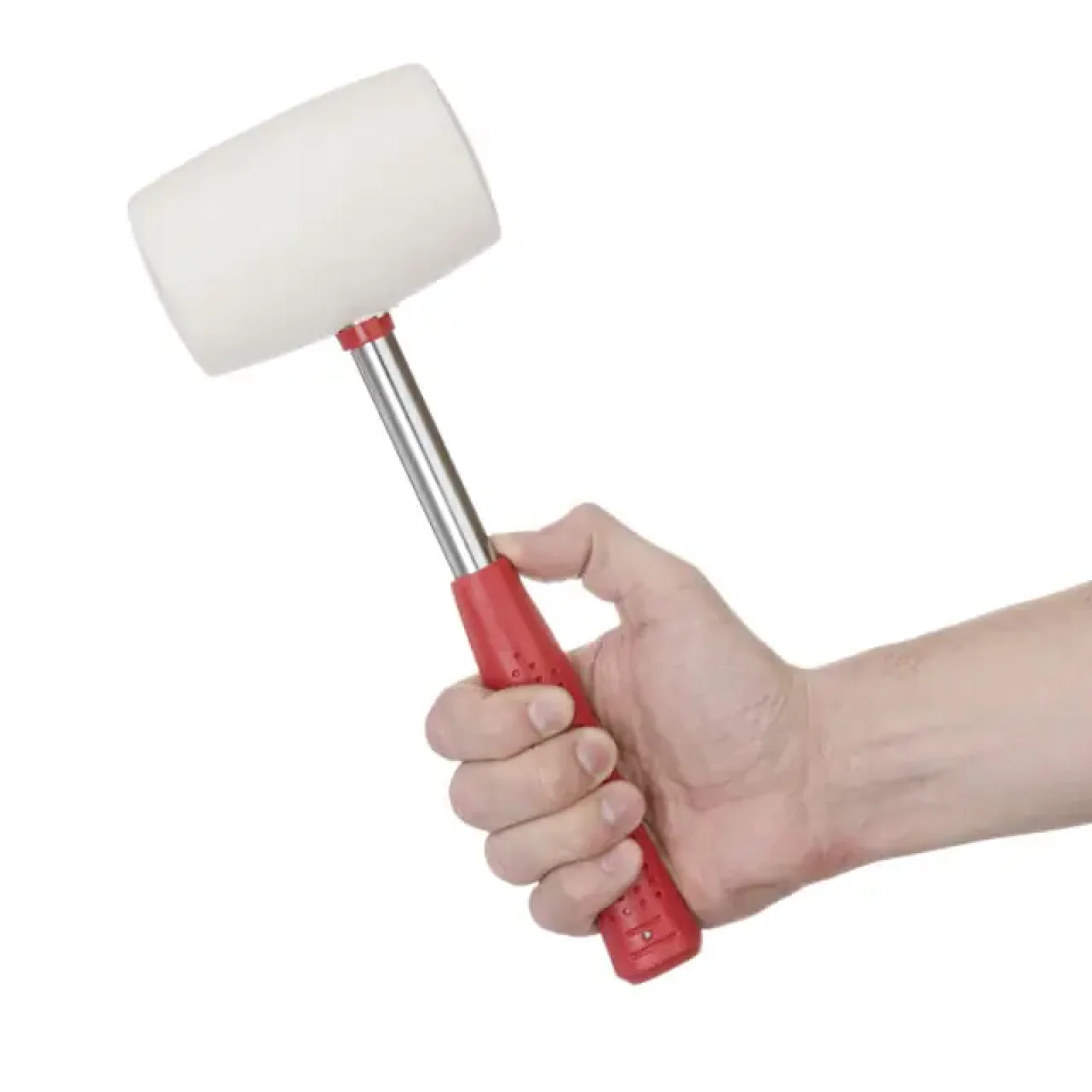 Киянка гумова, 680 г, 80 мм, бiла гума, металева ручка INTERTOOL (HT-0235) UA