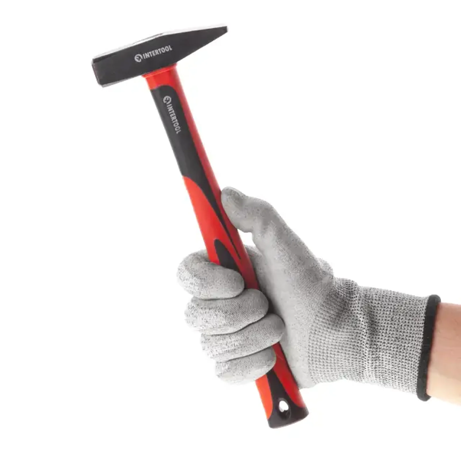 Молоток, 200 г, ручка з фібергласу INTERTOOL (HT-0202) UA