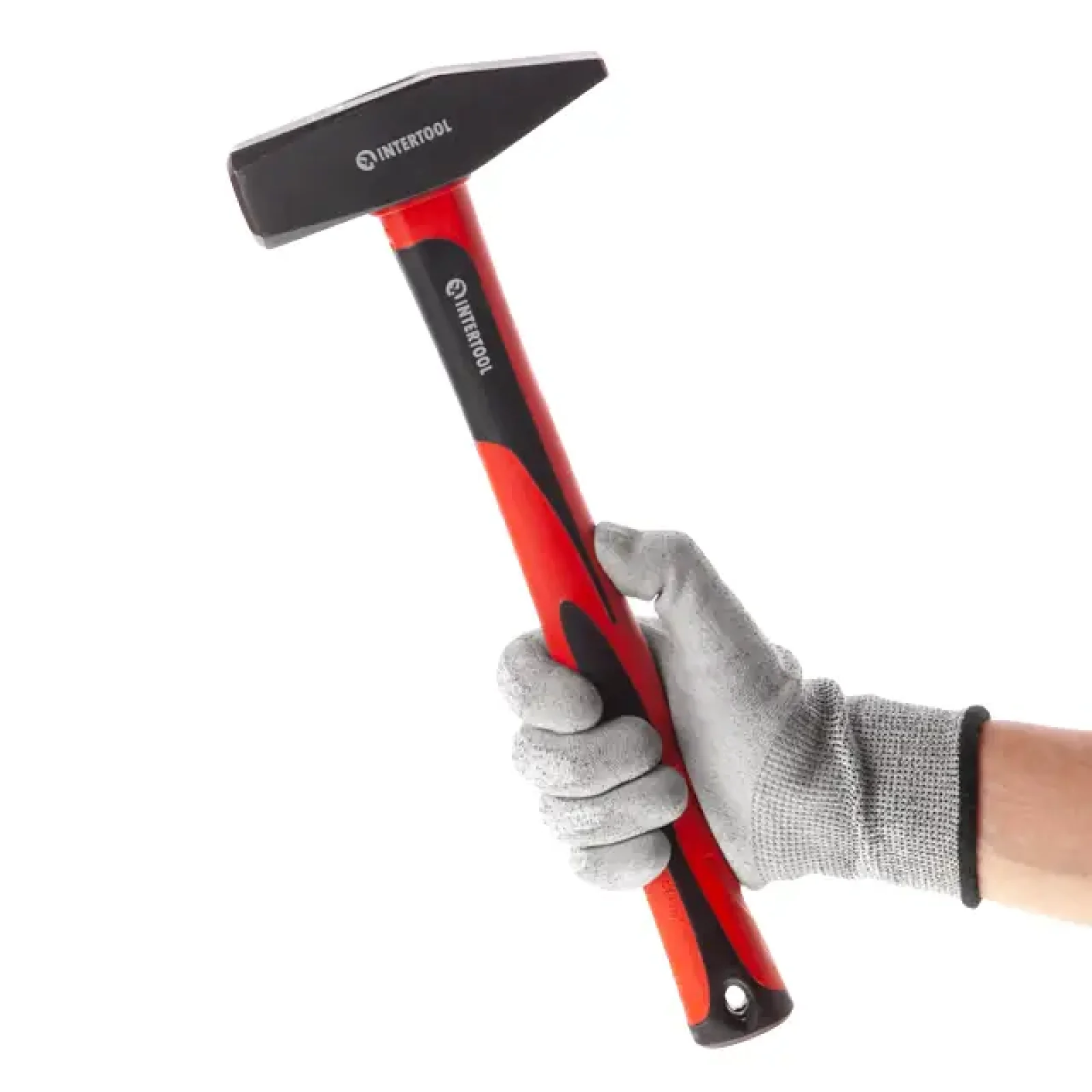 Молоток, 1000 г, ручка з фібергласу INTERTOOL (HT-0210) UA