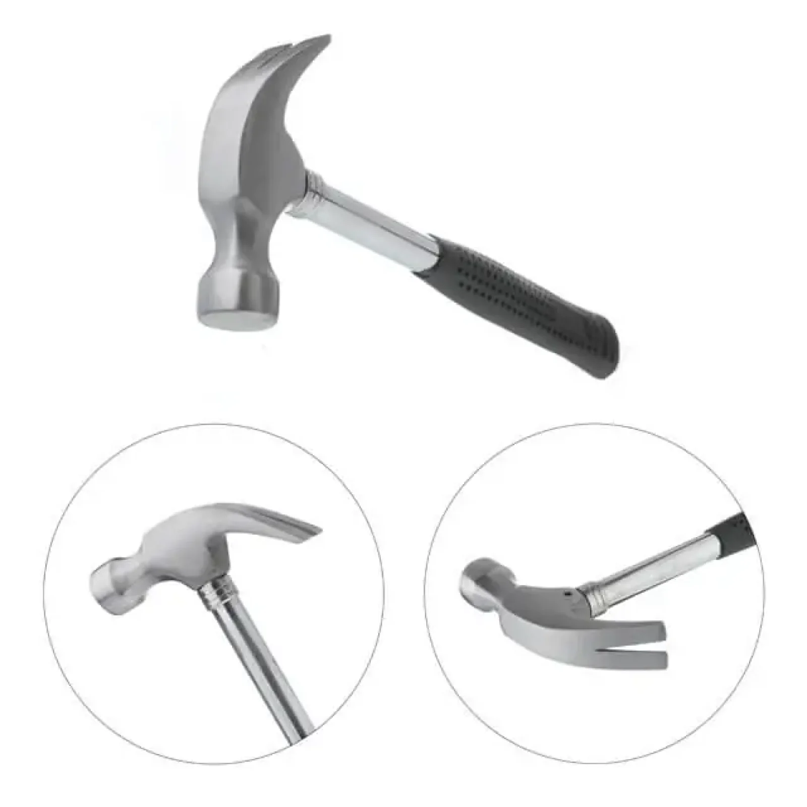 Молоток столярний із цвяходером, 450 г, з металевою ручкою INTERTOOL (HT-0224) UA