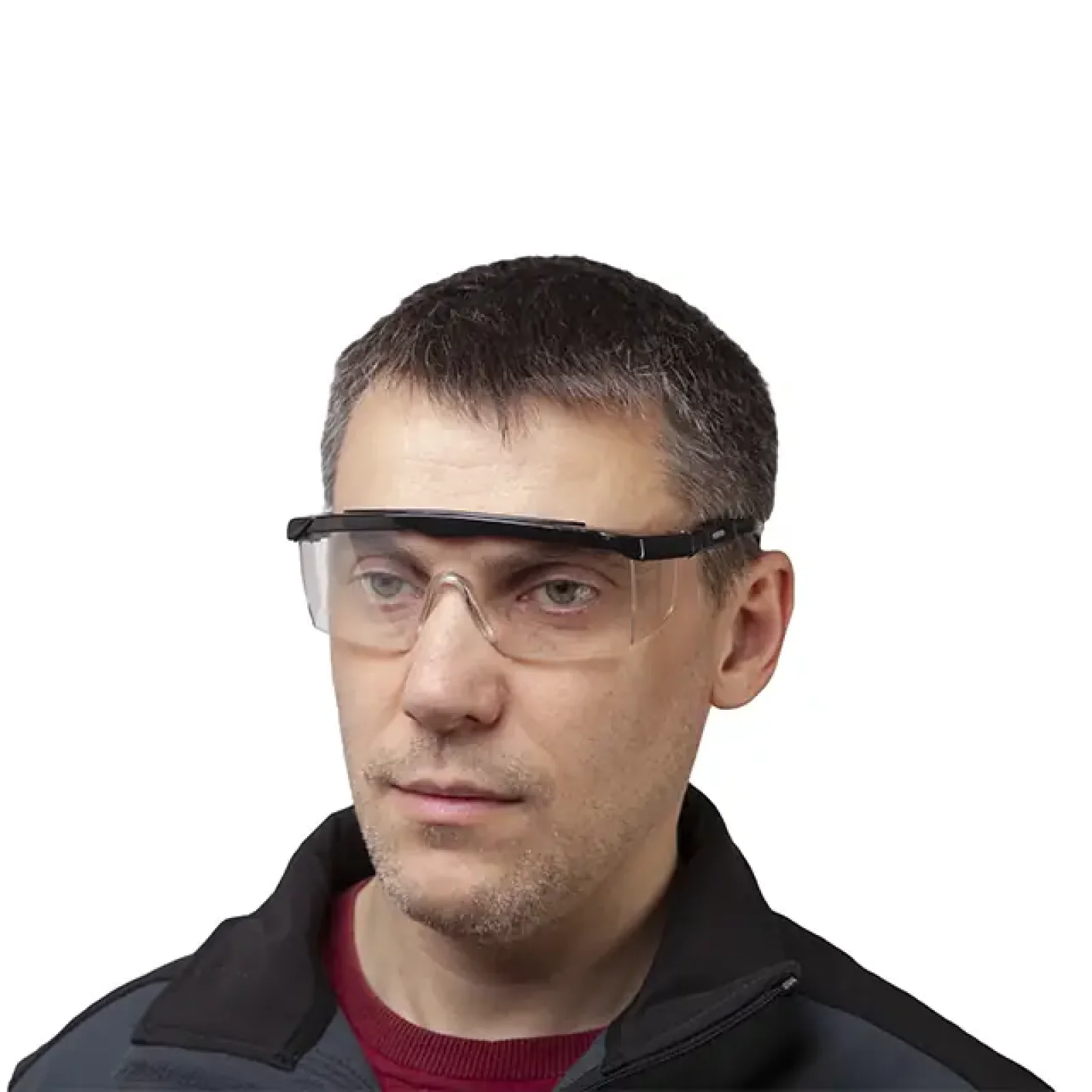 Окуляри захисні, прозорі, лінзи полікарбонат, регульовані нейлонові заушники, захист від удару, оптичний клас 1 INTERTOOL (SP-0080) UA
