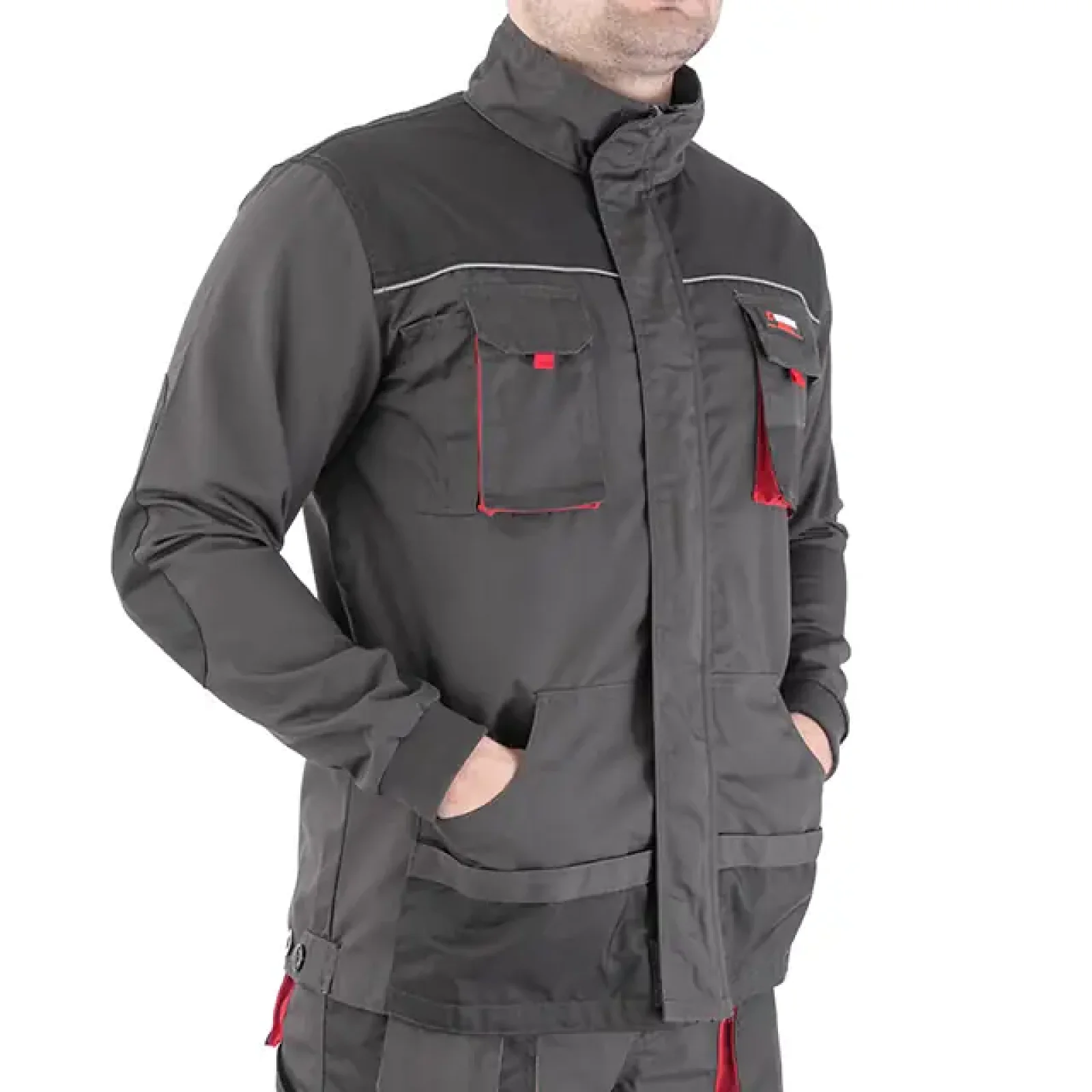 Куртка робоча, 80% поліестер / 20% бавовна, щільність 260 г/м², L INTERTOOL (SP-3003) UA