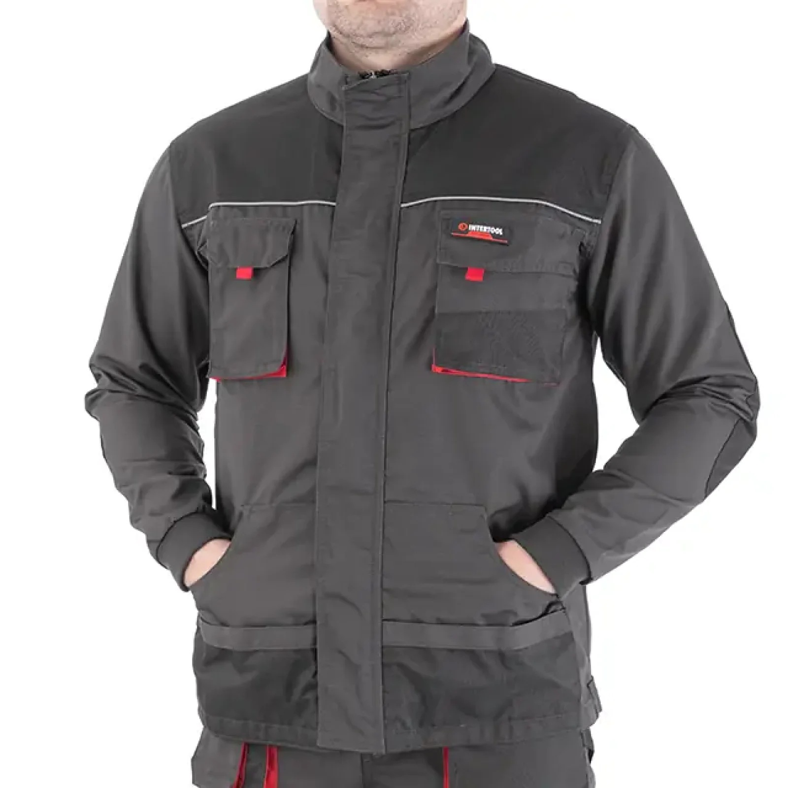 Куртка робоча, 80% поліестер / 20% бавовна, щільність 260 г/м², XL INTERTOOL (SP-3004) UA