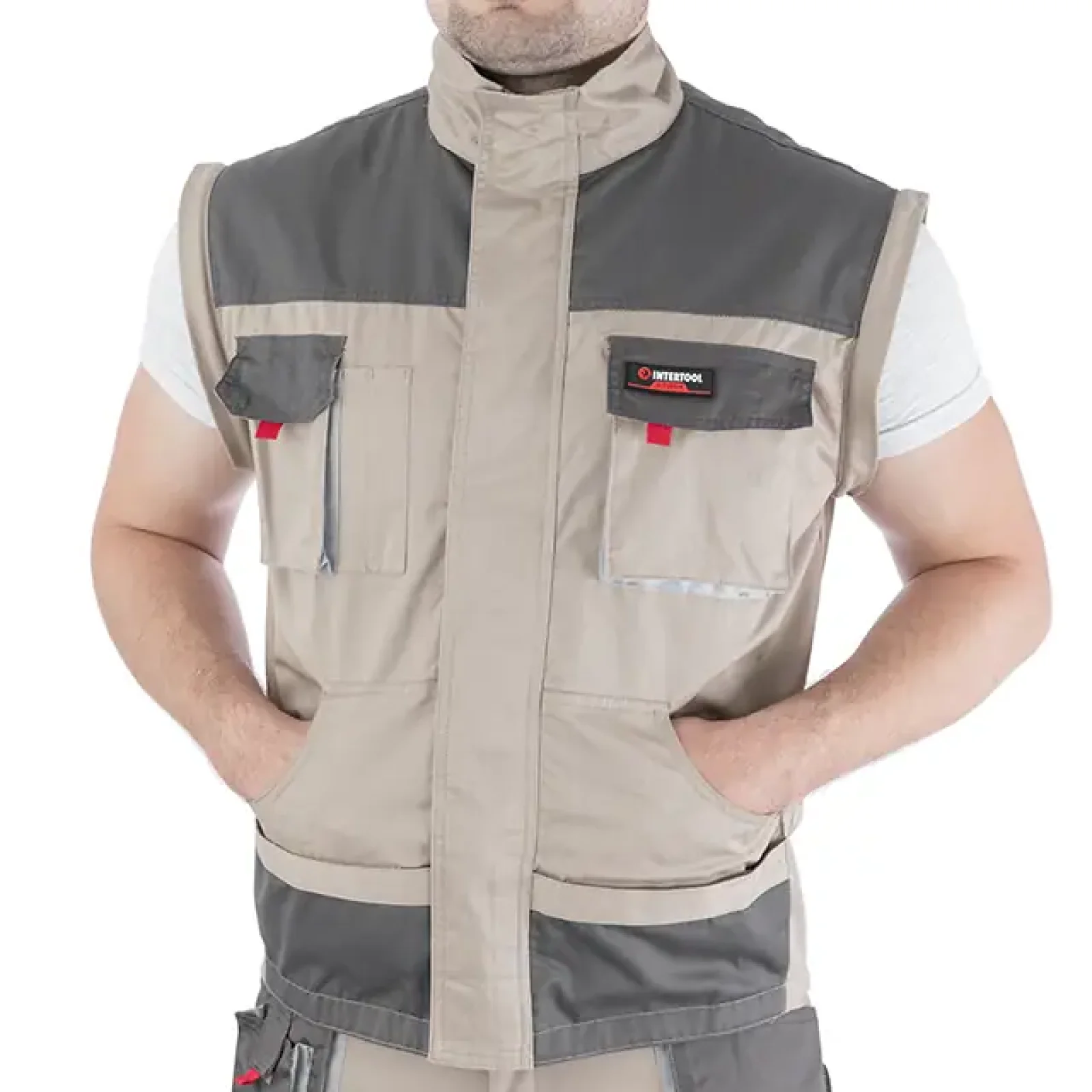 Куртка робоча 2 в 1, 100% бавовна, щільність 180 г/м², L INTERTOOL (SP-3033) UA