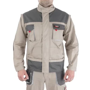 Куртка робоча 2 в 1, 100% бавовна, щільність 180 г/м², L INTERTOOL (SP-3033) UA