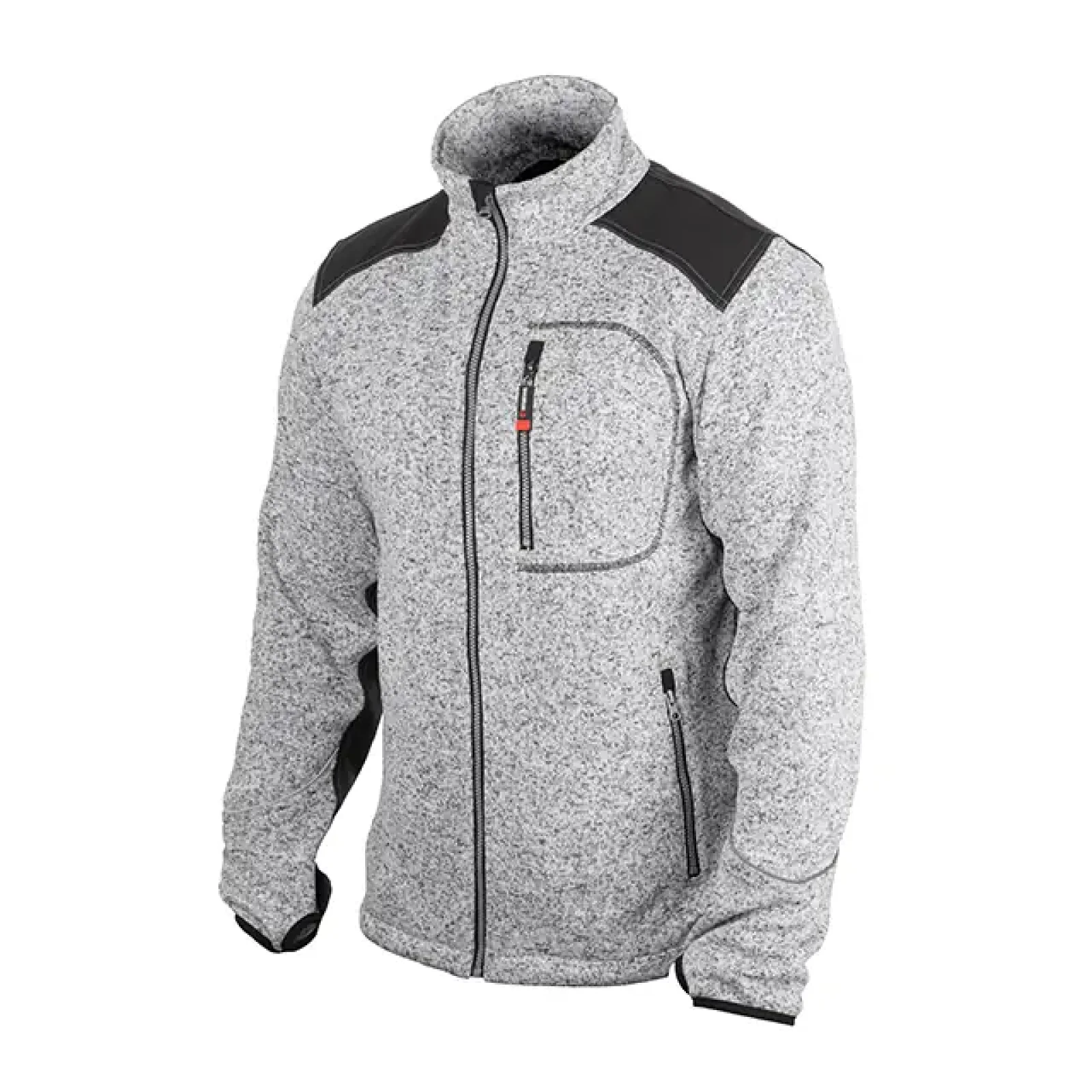 Куртка в'язана SOFTSHELL, сірого кольору з чорними вставками, 100% поліестер, щільність 270 г/м², кишеня на грудях і дві бічні, XL INTERTOOL (SP-3114) UA
