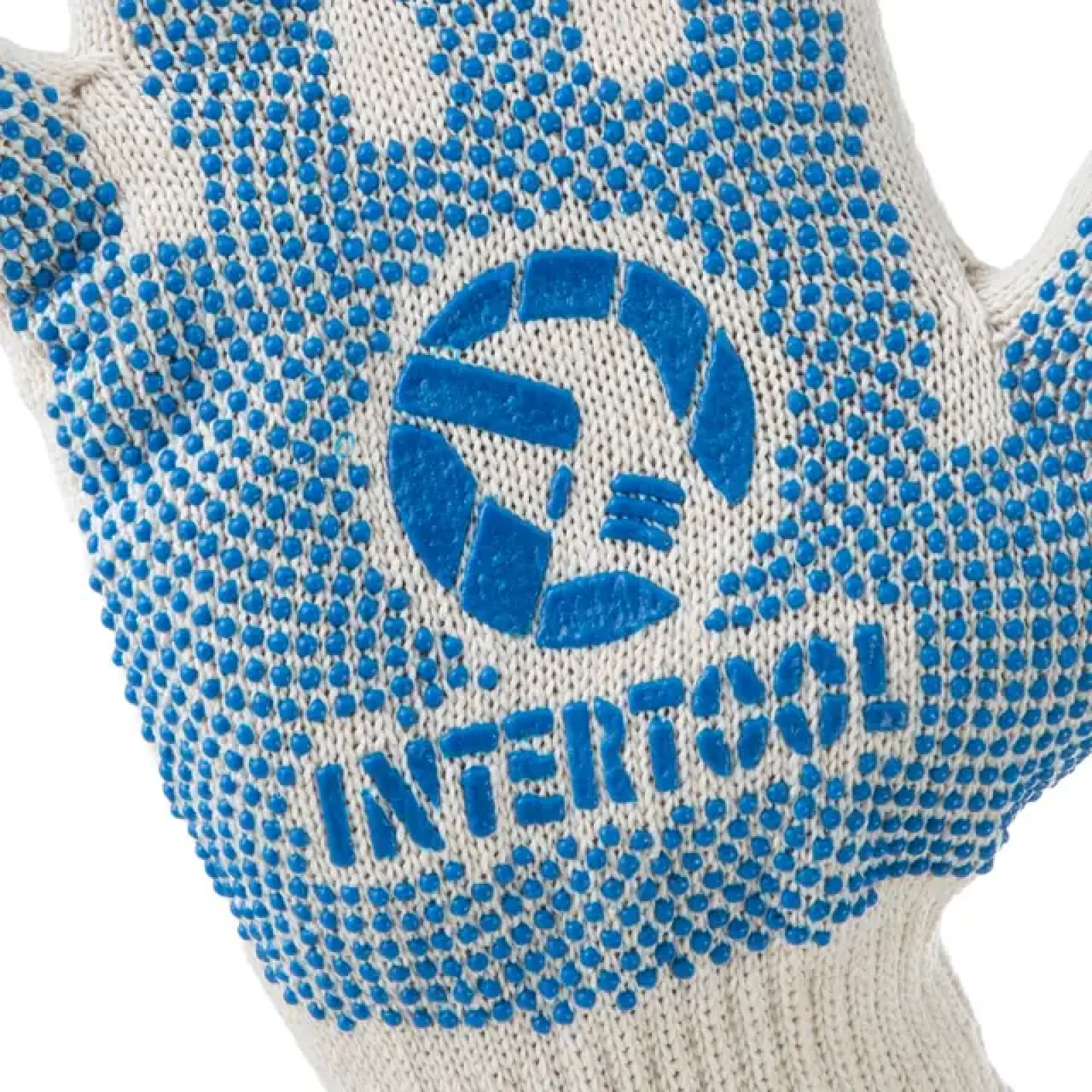 Рукавичка трикотажна, зелені ПВХ крапки, 70% бавовна / 30% поліестер, 10