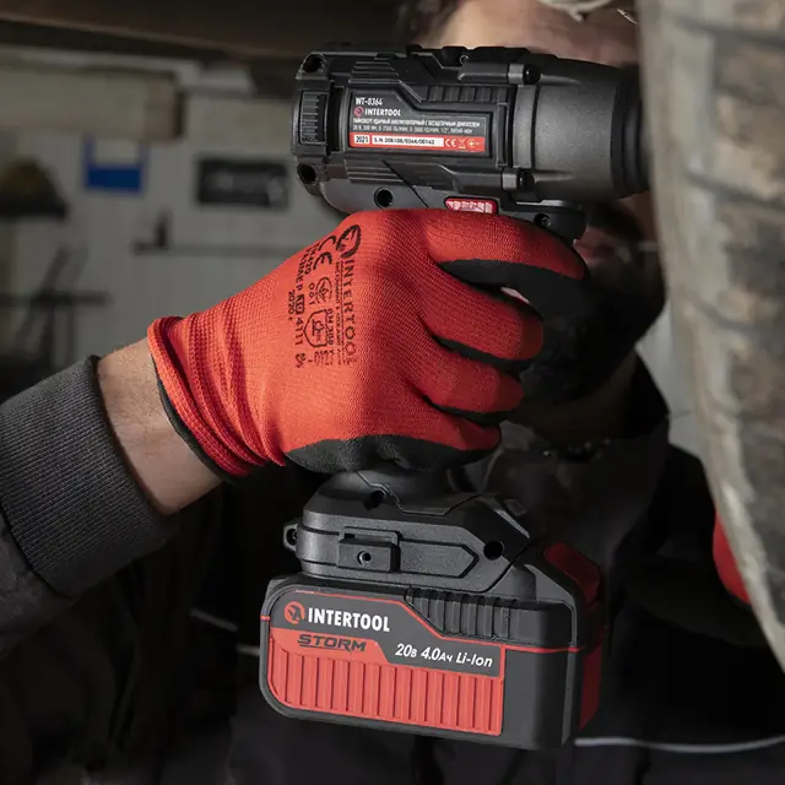 Рукавичка трикотажна з покриттям з пористого нітрилу на долоні, синтетична, червона, 10