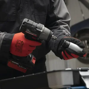 Рукавичка трикотажна з покриттям з пористого нітрилу на долоні, синтетична, червона, 10