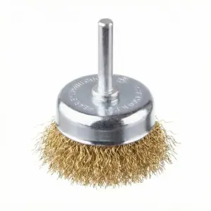 Щітка чашкова, 50 мм, 1/4", кручений дріт покритий латунню, для дриля, 4500 об/хв INTERTOOL (BT-9051) UA
