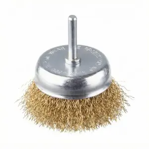 Щітка чашкова, 75 мм, 1/4", кручений дріт покритий латунню, для дриля, 4500 об/хв INTERTOOL (BT-9076) UA