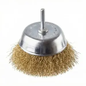 Щітка чашкова, 100 мм, 1/4", кручений дріт покритий латунню, для дриля, 4500 об/хв INTERTOOL (BT-9101) UA