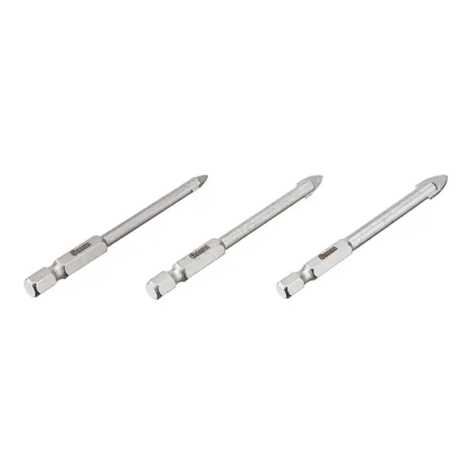 Набір свердел по склу та кераміці, 3 од. (5, 6, 8 мм), HEX 1/4