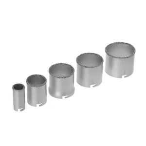 Набір корончастих свердел для плитки 5 од., 33–83 мм, вольфрамове напилення + напилок, кейс INTERTOOL (SD-0428) UA