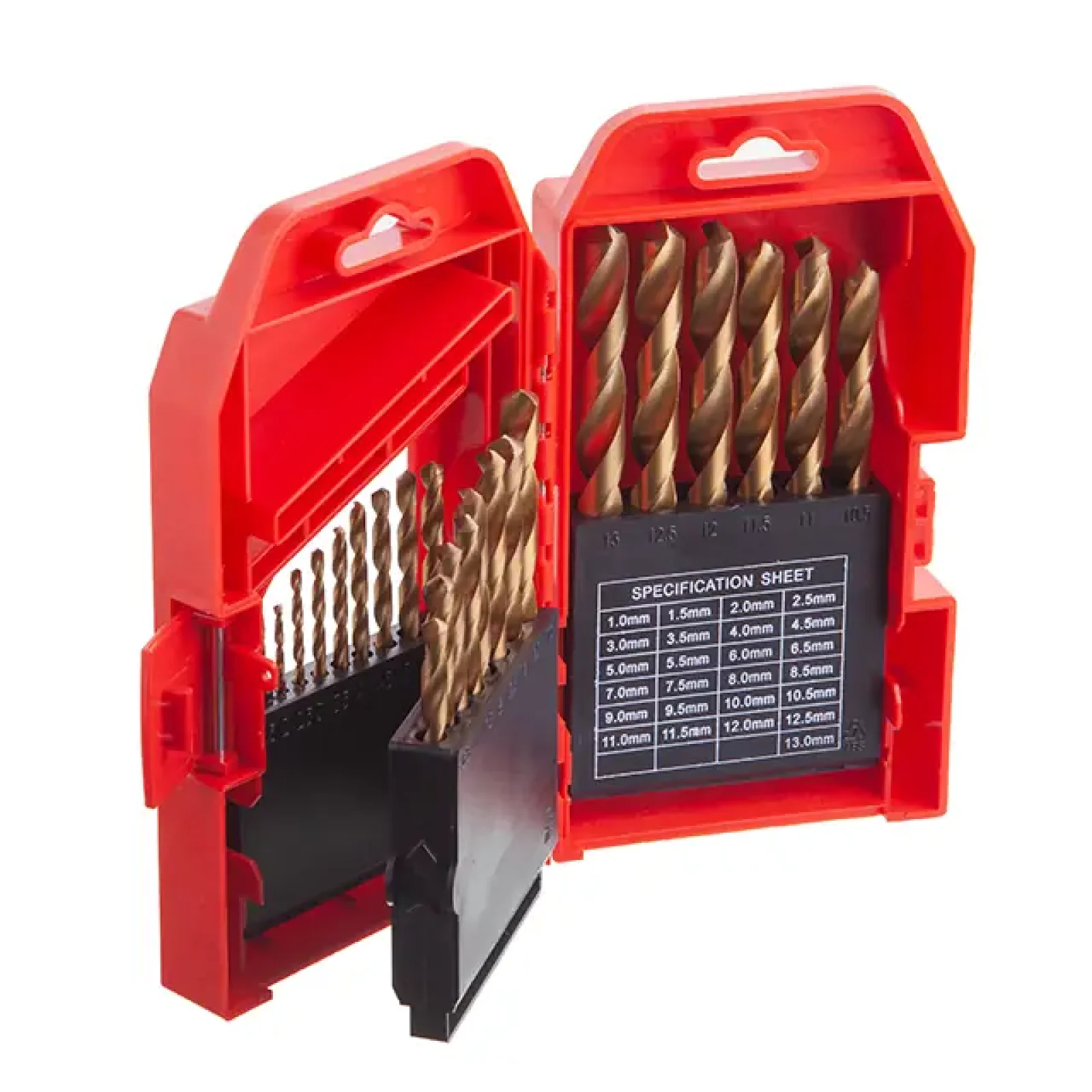 Набір свердел по металу DIN338 HSS, 25 шт. (1,0-13,0 мм), покриття Ti INTERTOOL (SD-0025) UA