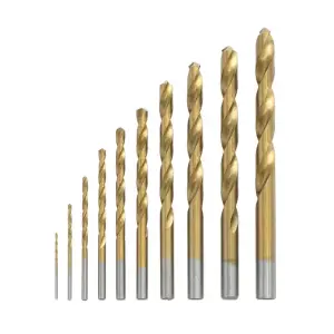 Набір свердел по металу DIN338 HSS, 10 шт. (1, 2, 3, 4, 5, 6, 7, 8, 9, 10 мм), покриття Ti INTERTOOL (SD-0027) UA