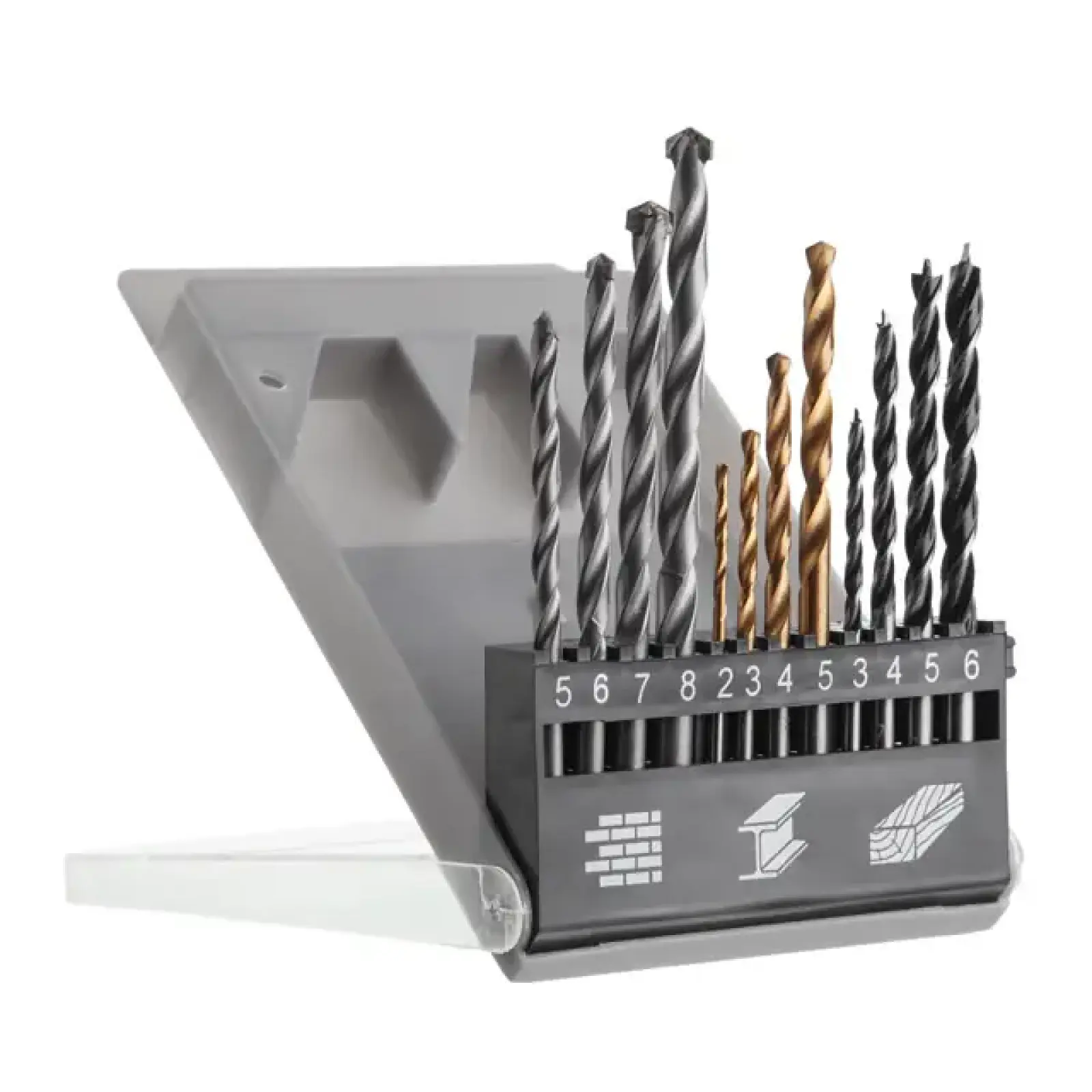 Набір свердел комбінований, 12 шт. INTERTOOL (SD-0112) UA