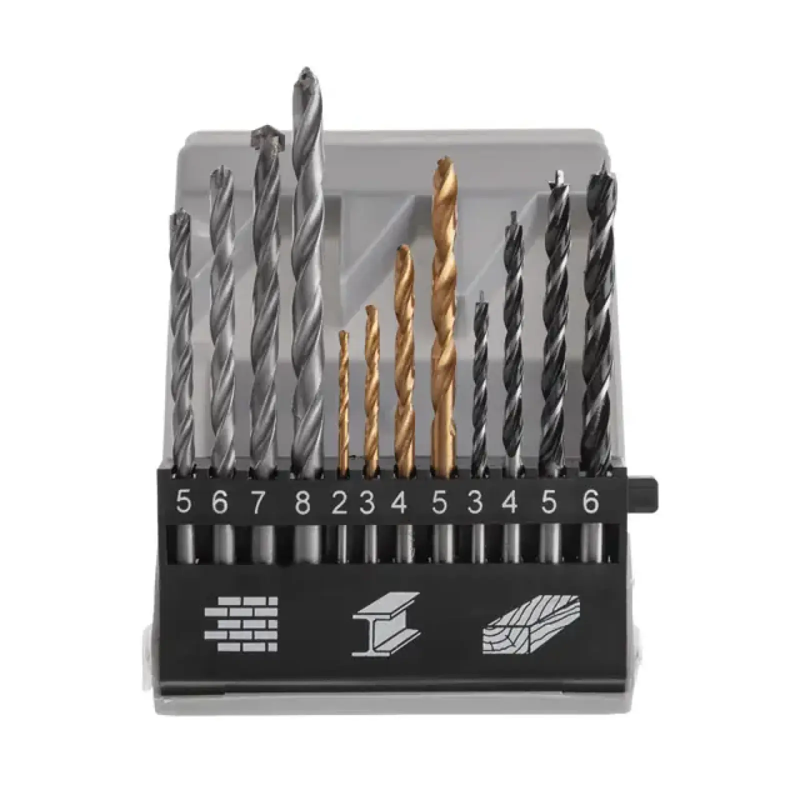 Набір свердел комбінований, 12 шт. INTERTOOL (SD-0112) UA