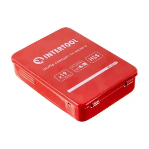 Набір свердел по металу HSS, 19 шт. (1,0-10,0 мм), полірована сталь INTERTOOL (SD-0119) UA