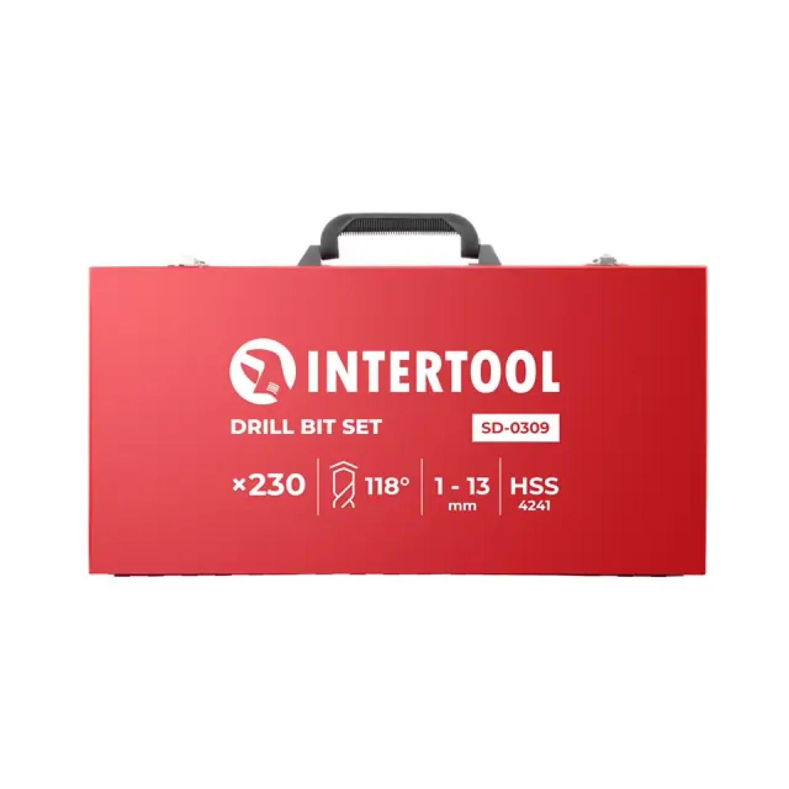 Набір свердел HSS, 230 од. (1-13 мм), у металевому кейсі INTERTOOL (SD-0309) UA