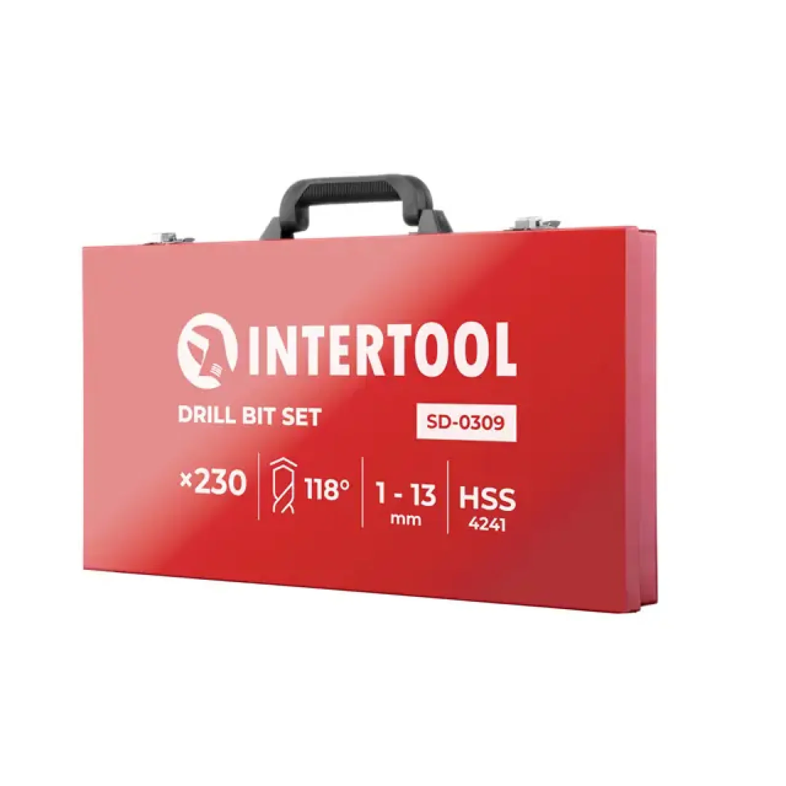 Набір свердел HSS, 230 од. (1-13 мм), у металевому кейсі INTERTOOL (SD-0309) UA
