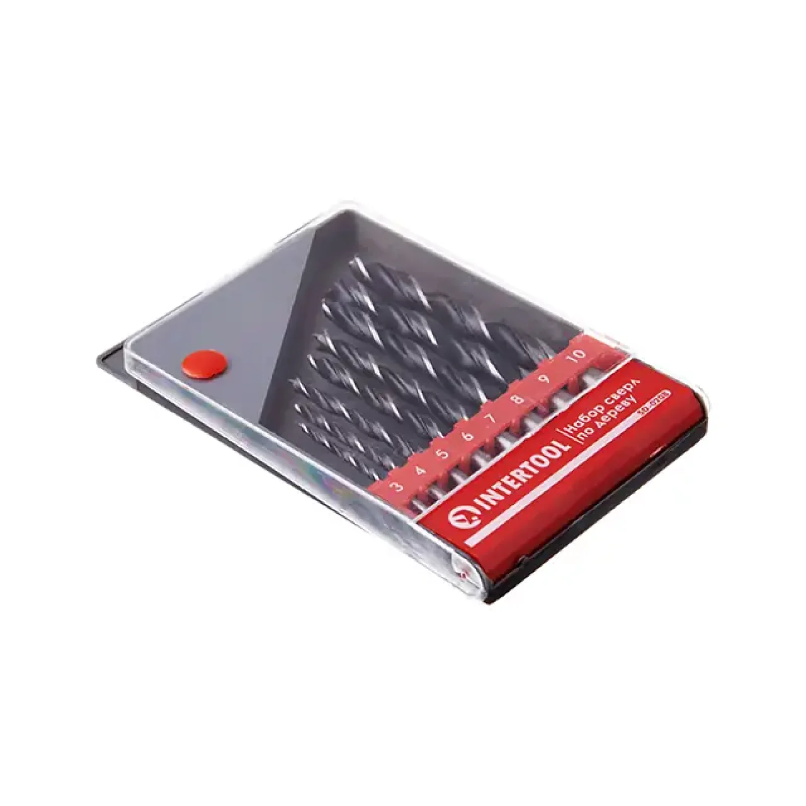 Набір свердел по деревині, 8 шт. (3, 4, 5, 6, 7, 8, 9, 10 мм) INTERTOOL (SD-0208) UA