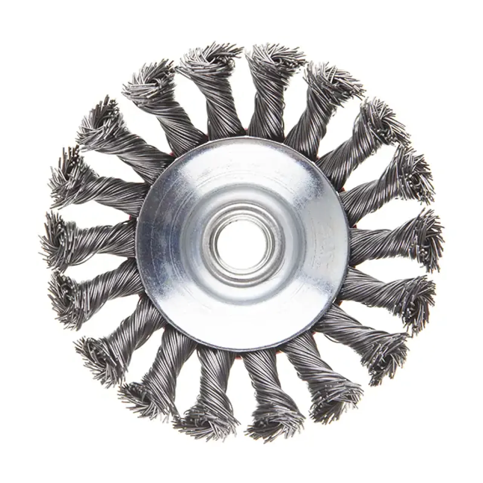 Щітка конусна, 100 мм, M14, пучки крученого дроту, для КШМ, 12500 об/хв INTERTOOL (BT-4100) UA