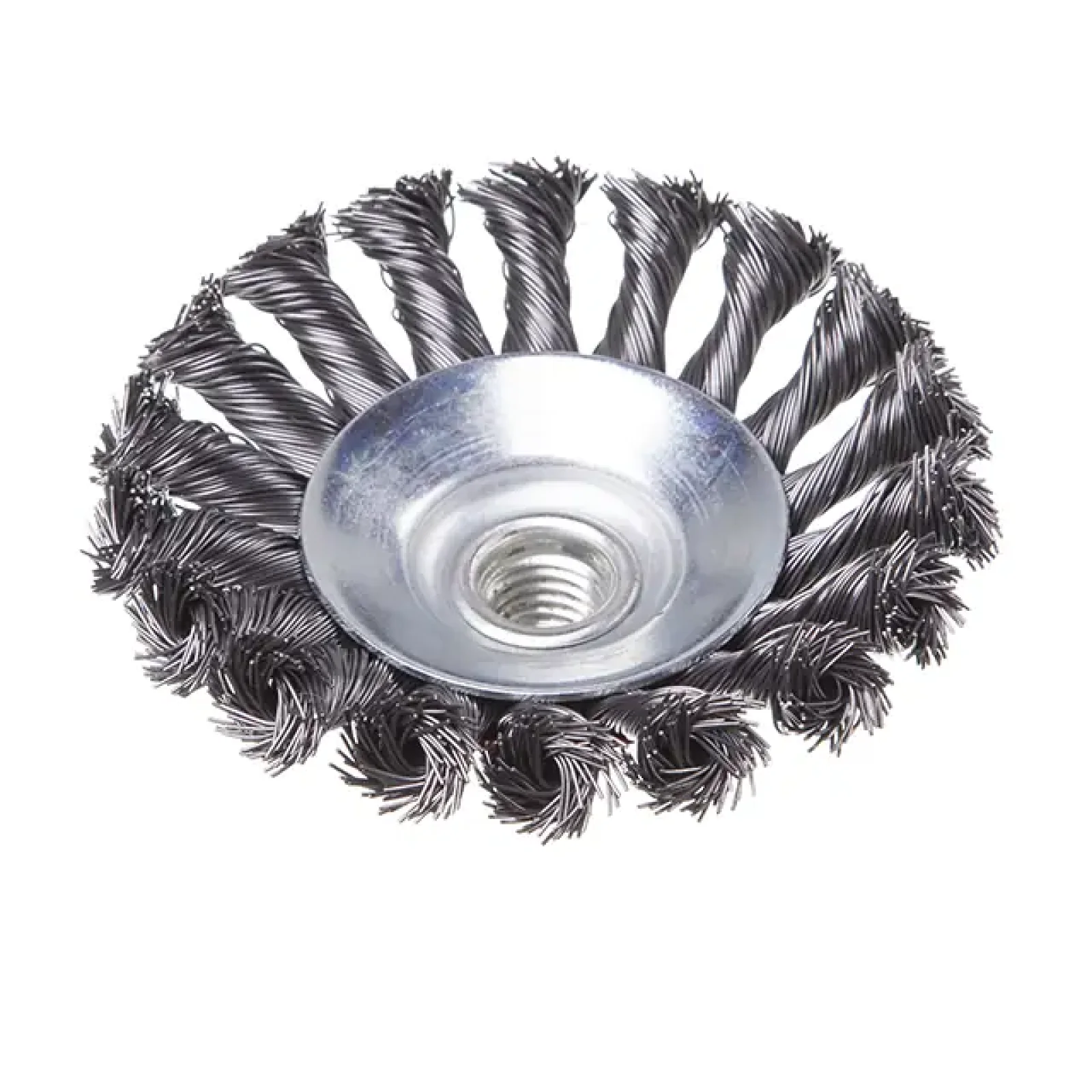 Щітка конусна, 100 мм, M14, пучки крученого дроту, для КШМ, 12500 об/хв INTERTOOL (BT-4100) UA