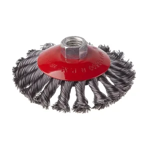 Щітка конусна, 100 мм, M14, пучки крученого дроту, для КШМ, 12500 об/хв INTERTOOL (BT-4100) UA