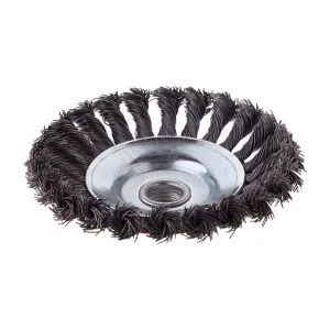 Щітка конусна, 125 мм, M14, пучки крученого дроту, для КШМ, 6500 об/хв INTERTOOL (BT-4125) UA