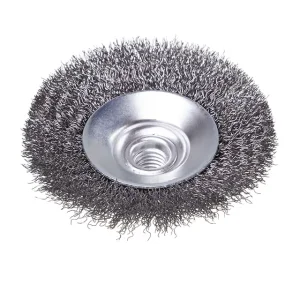 Щітка конусна, 100 мм, M14, кручений дріт, для КШМ, 12500 об/хв INTERTOOL (BT-5100) UA