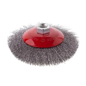 Щітка конусна, 125 мм, M14, кручений дріт, для КШМ, 6500 об/хв INTERTOOL (BT-5125) UA