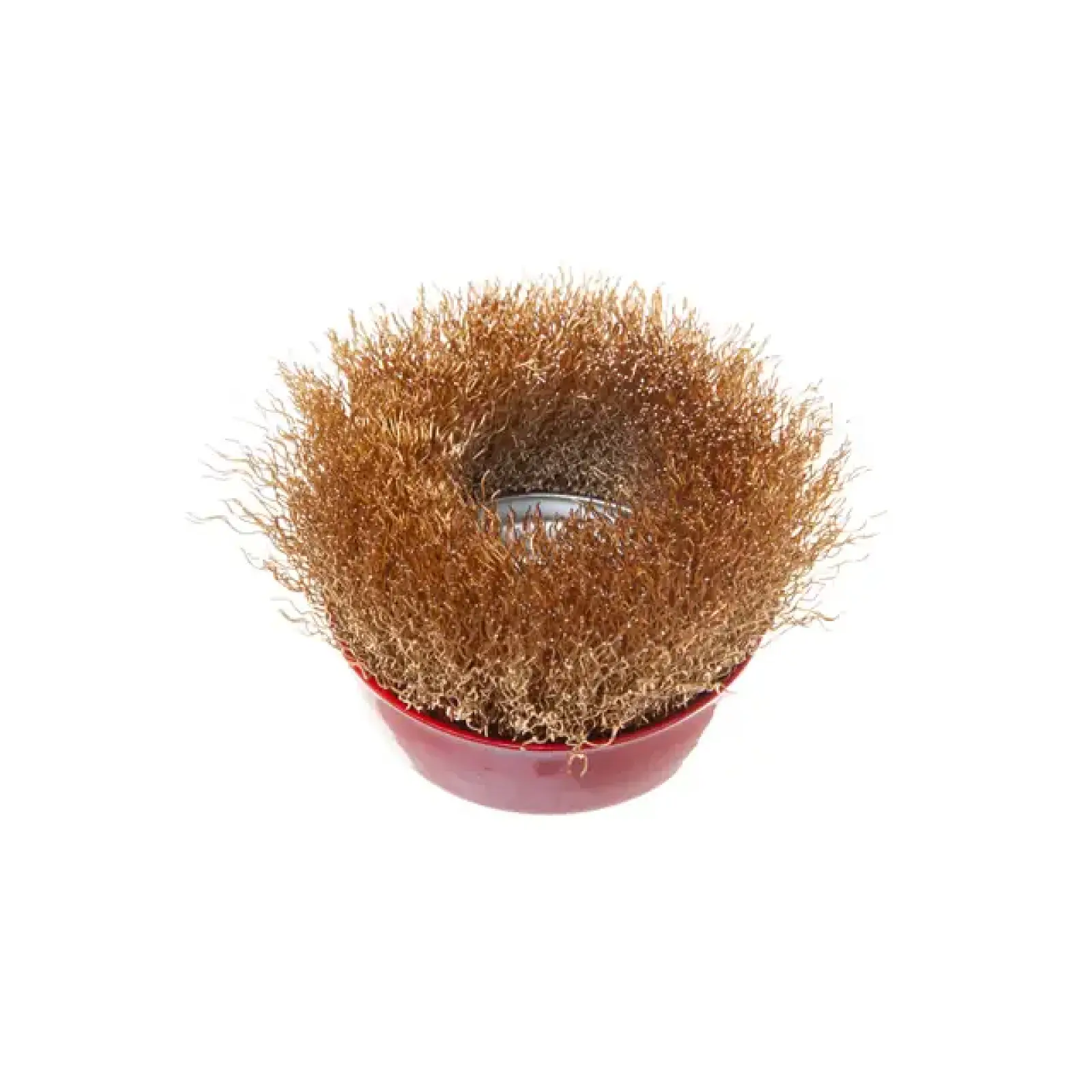 Щітка чашкова, 85 мм, M14, кручений дріт покритий латунню, для КШМ, 8500 об/хв INTERTOOL (BT-1086) UA