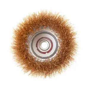 Щітка чашкова, 125 мм, M14, кручений дріт покритий латунню, для КШМ, 6500 об/хв INTERTOOL (BT-1126) UA