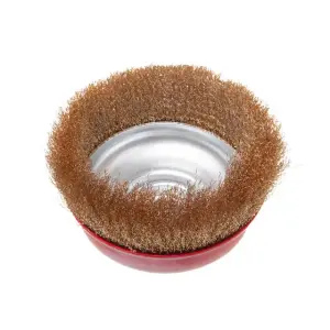 Щітка чашкова, 150 мм, M14, кручений дріт покритий латунню, для КШМ, 4500 об/хв INTERTOOL (BT-1151) UA