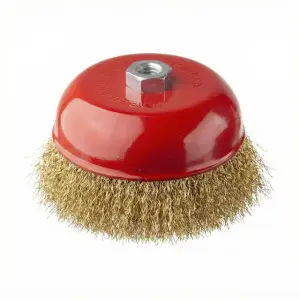 Щітка чашкова, 150 мм, M14, кручений дріт покритий латунню, для КШМ, 4500 об/хв INTERTOOL (BT-1151) UA