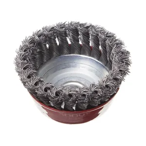 Щітка чашкова, 100 мм, M14, пучки крученого дроту, для КШМ, 8500 об/хв INTERTOOL (BT-2100) UA