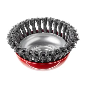 Щітка чашкова, 150 мм, M14, пучки крученого дроту, для КШМ, 4500 об/хв INTERTOOL (BT-2150) UA