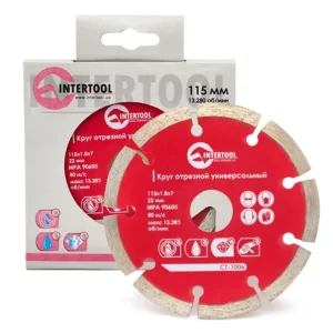 Диск відрізний сегментний алмазний, 115 мм, 22-24%, 13280 об/хв INTERTOOL (CT-1006) UA