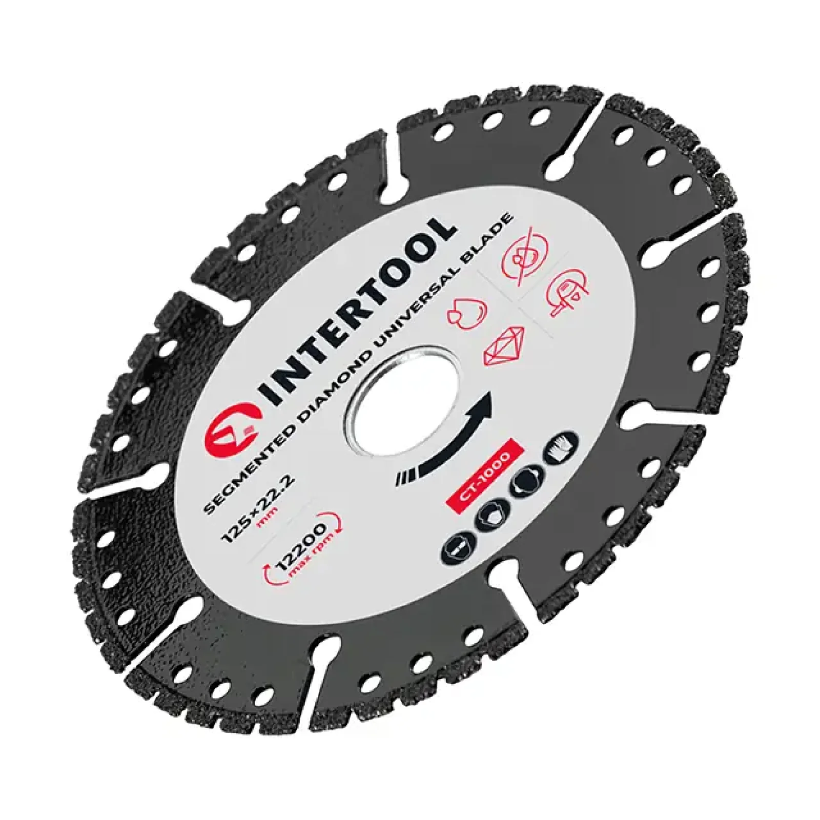 Диск універсальний сегментний алмазний, 125 мм, 16-18%, 12200 об/хв INTERTOOL (CT-1000) UA