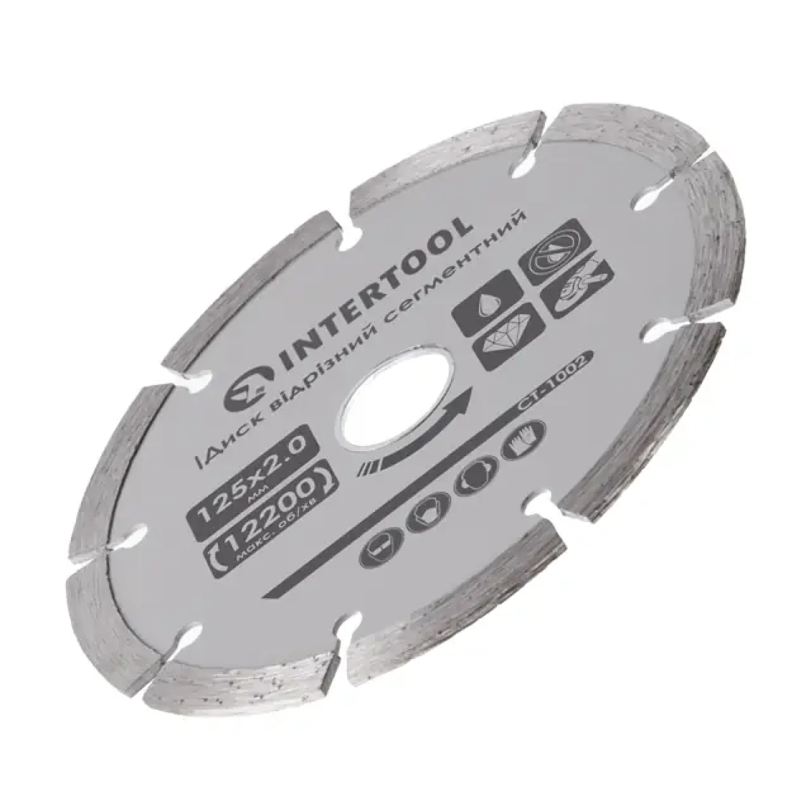 Диск відрізний сегментний алмазний, 125 мм, 16-18%, 12200 об/хв INTERTOOL (CT-1002) UA