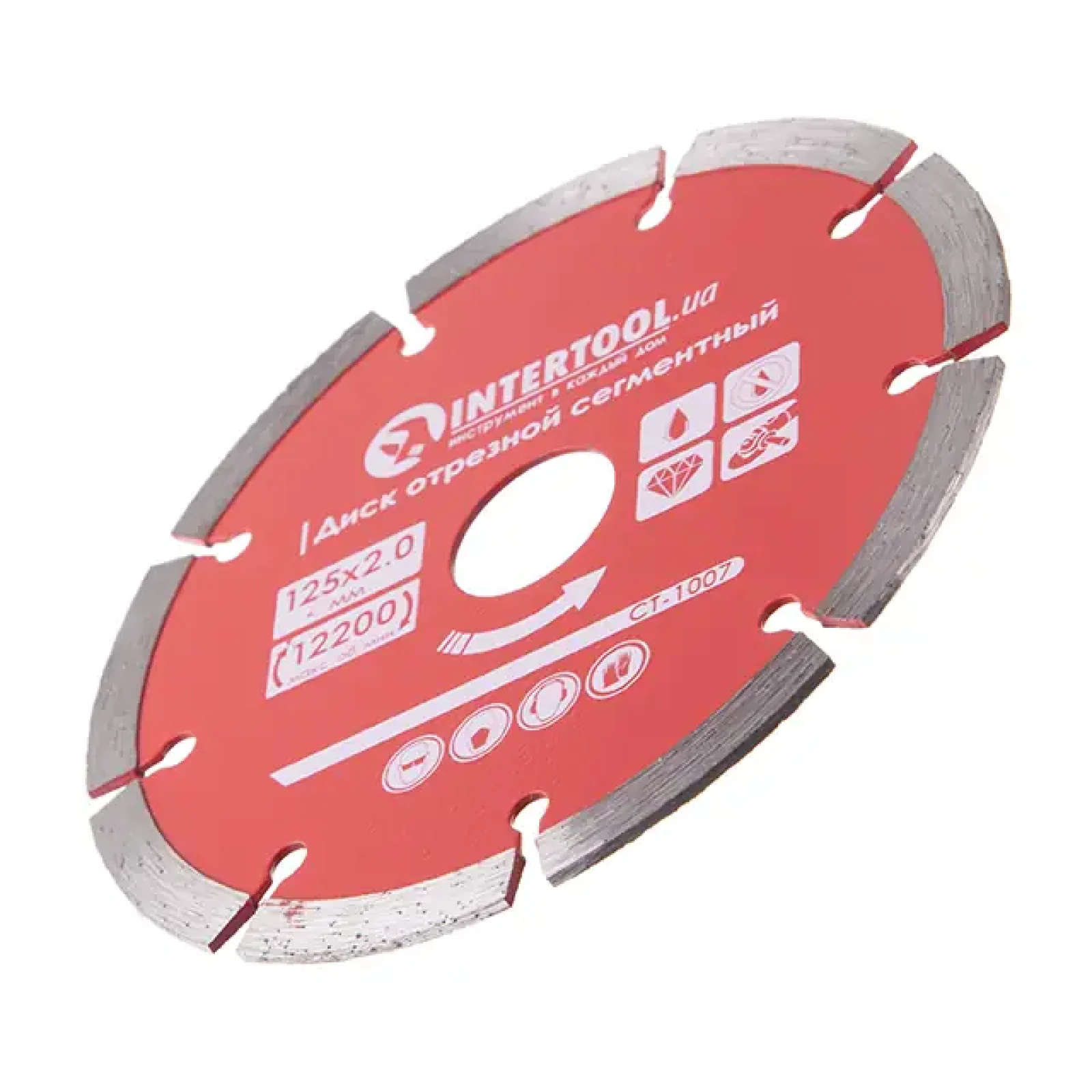 Диск відрізний сегментний алмазний, 125 мм, 22-24%, 12200 об/хв INTERTOOL (CT-1007) UA